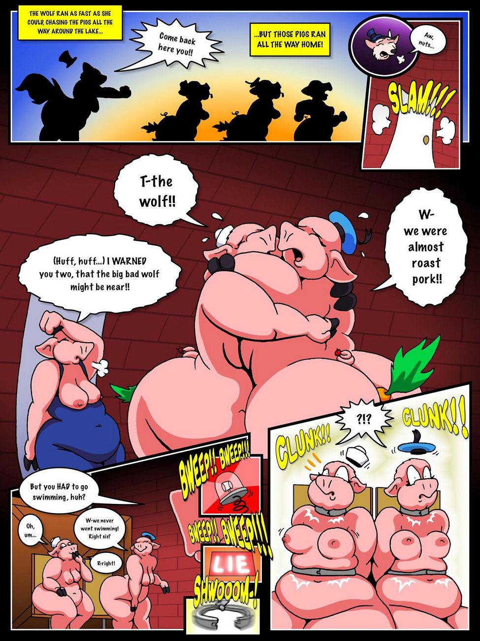 Three succ pigs porn comic
